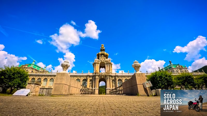 Arita Porcelain Park and Zwinger Palace replica visited during a Ride Thru motorcycle journey in Saga