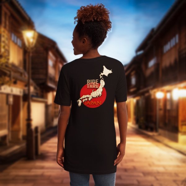 Ride Thru Japan Unisex Short Sleeve V-Neck T-Shirt - Image 2