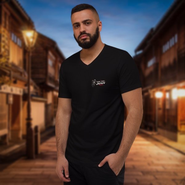 Ride Thru Japan Unisex Short Sleeve V-Neck T-Shirt - Image 4